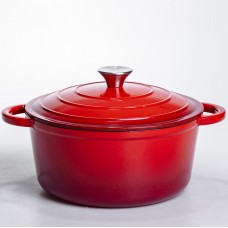 Кастрюля чугунная эмалированная 5 л, красный Yiwu HP-FLG-2 RED