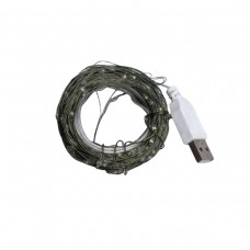 Гирлянда роса 10 метров USB на 100 led светодиодов капля на зеленой проволоке USB100L10MGY