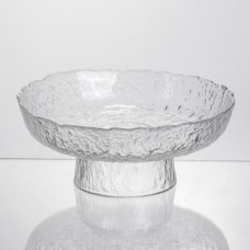 Фруктовница на ножке Ice Textured 20 см с ледяной текстурой стекла Yiwu HP-34-89