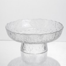 Фруктовница на ножке Ice Textured 15 см с ледяной текстурой стекла Yiwu HP-34-88