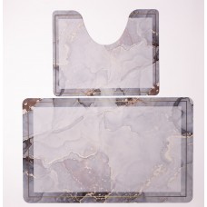 Набор ковриков для ванной и туалета Grey Marble 50*80 / 40*50 см Yiwu HP-42-178