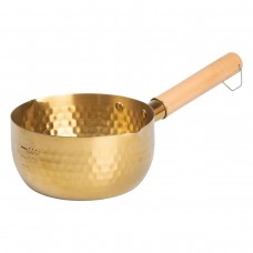 Сотейник из нержавеющей стали 1.4 л с деревянной ручкой HP-19-24-16CM