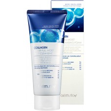 Пенка отшелушивающая FarmStay Collagen Water Full Moist Deep Cleansing Foam с коллагеном 180 мл
