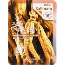 Тканевая маска для лица с экстрактом красного женьшеня 3W Clinic Fresh Red Ginseng Mask Sheet
