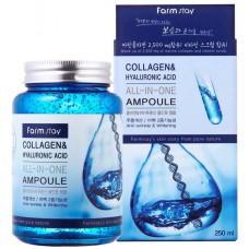 Многофункциональная ампульная сыворотка FarmStay Collagen & Hyaluronic Acid All-In One Ampoule 250 мл
