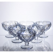 Набор креманок Diamond Blue 6 штук по 300 мл HP-19-277 прозрачный для десертов йогуртов с огранкой