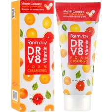 Мультивитаминная очищающая пенка для умывания FARMSTAY DR-V8 VITAMIN FOAM CLEANSING 100ml