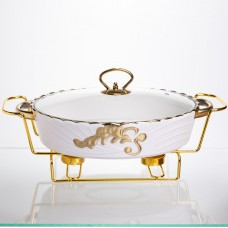 Мармитница фарфоровая для вторых блюд Margaret 1,5 л Yiwu YYSH1215