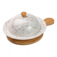 Масленка керамическая 25*18,5*9 см на бамбуковой подставке HP-1224