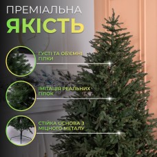 Литая искусственная елка 1.8 м зеленая, новогодняя ель Буковинская  реалистичная Премиум TD-BUKGR18