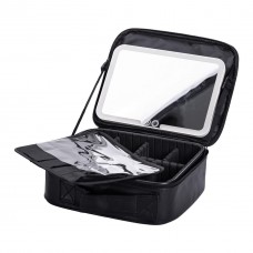 Органайзер косметичка из эко кожи с зеркалом и подсветкой 26×22×9 см HP-10-2AB
