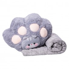 Мягкая игрушка-подушка с пледом внутри Котик 120×160 (см) Серый Colorful Home 5616-66G