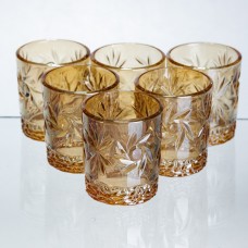 Набор рюмок для виски Shot glass 6 штук по 75 мл коричневый HP-17-39