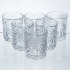 Набор рюмок для настоек Rocks Glass 6 штук по 75 мл с рельефным узором HP-17-8