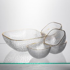 Набор салатниц Golden 7 штук, 1,5 л/0,2 л с золотой окантовкой Yiwu HP-34-43
