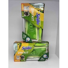 Набор 2в1 Swiffer Trap + Lock: швабра для сухой уборки + 8 сухих салфеток и щетка для удаления пыли