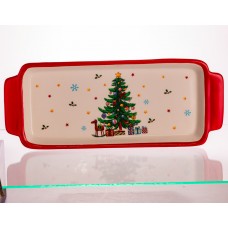 Блюдо сервировочное новогоднее для закусок 39×15×2 (см) из фарфора CR-1-1 Блюдо сервировочное новогоднее для закусок 39×15×2 (см) из фарфора CR-1-1