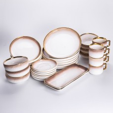 Столовый сервиз на 6 персон из фарфора 32 предмета Золотой HP-26-13GOLD