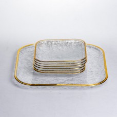 Набор тарелок Golden Prism из 7 предметов с золотой окантовкой Yiwu HP-34-84