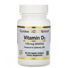 Витамины D3 California Gold Nutrition 5000 МЕ 90 капсул