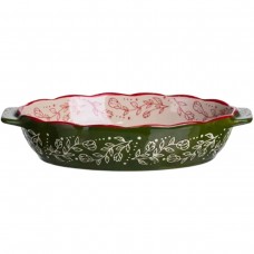 Форма для запекания Vintage 25×15×5 (см) овальная с ручками Зеленая HM05-01