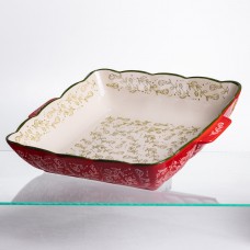 Форма для запекания Vintage 34×30×7 (см) квадратная форма для выпекания в духовке с ручками Красная HM04-16