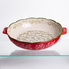 Форма для запекания Vintage Ø30 (см) круглая форма для выпекания в духовке с ручками Красная HM04-08